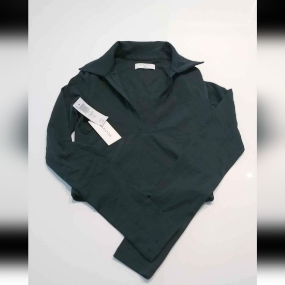 Aritzia black contour polo top 2XS - Picture 3 of 4